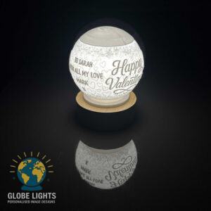 Personalised Valentines Globe Light